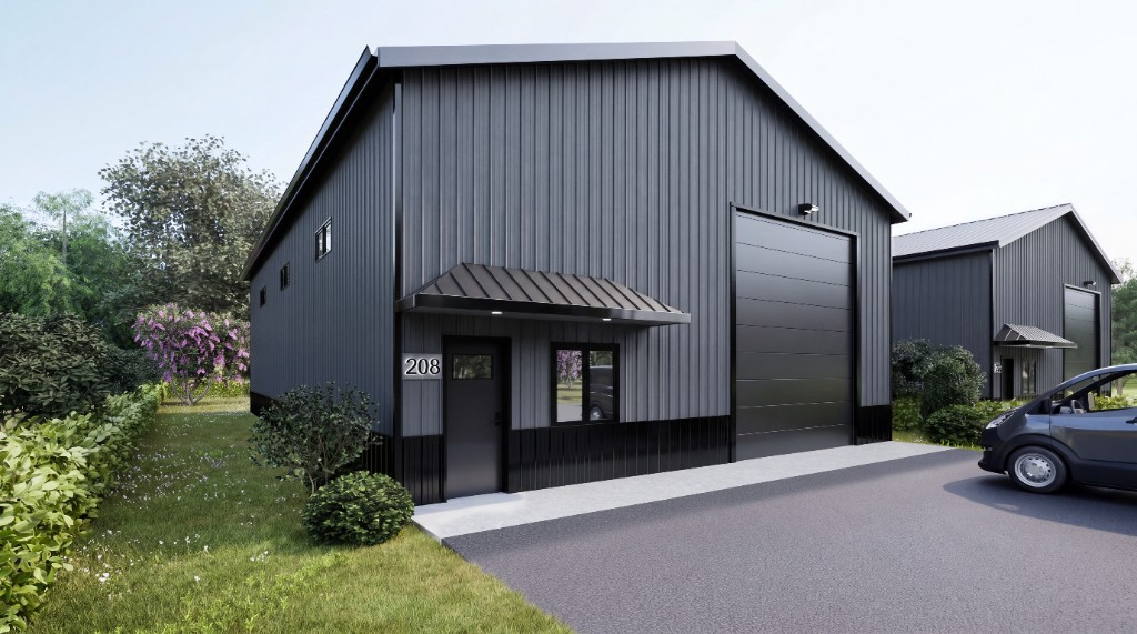 Front view of premium steel building units
