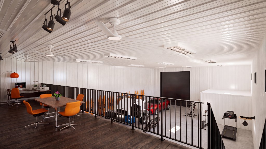 Steel building interior prepared for active use